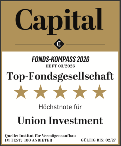 Capital Fonds-Kompass 2026, Heft 03/2026: Top-Fondsgesellschaft, fünf Sterne, Höchstnote für Union Investment